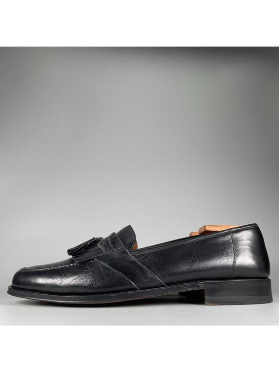 Magnanni Men\'s 11 Black Leather Slip On Kilt Tassel Loafer Dress Shoe Casual EUC main image 5
